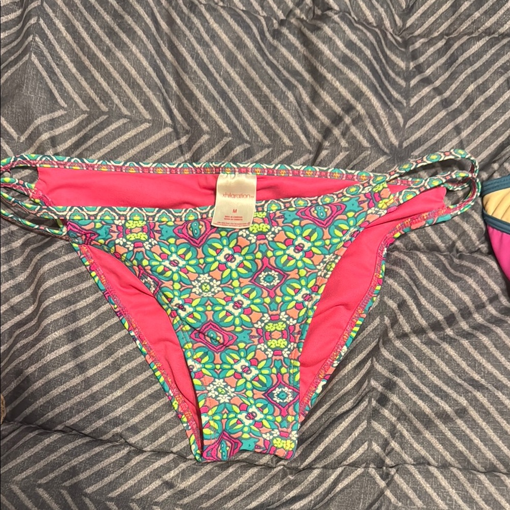 Xhilaration Pink and Green Bikini Bottom